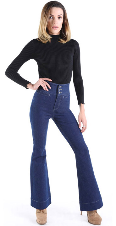 Women's jeans, bootcut, indigo blue
